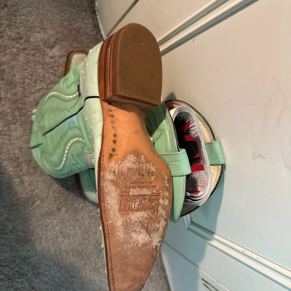 Hannaford Mint Green Western Cowboy Boots - Picture 3 of 5